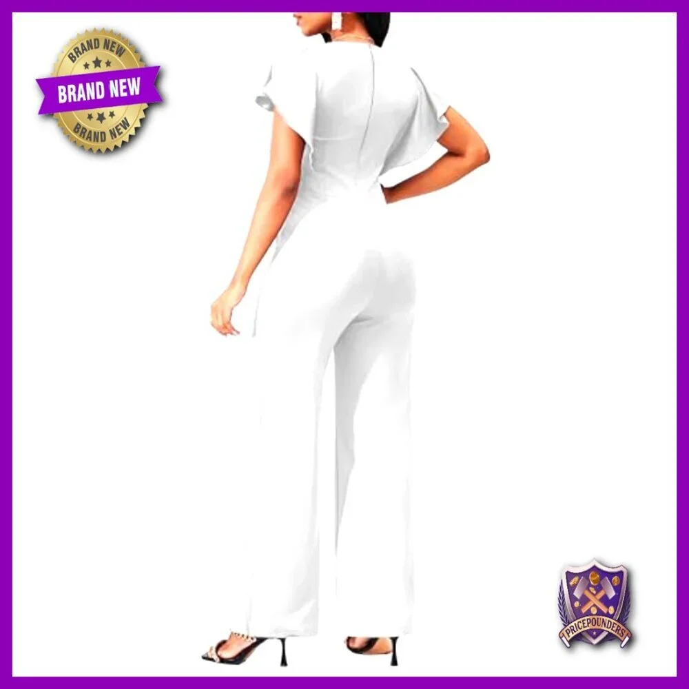 Long Straight Pants Jumpsuit for Women Formal Business Casual Wear